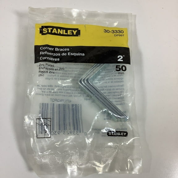 (1) Pack Of 4 Pieces Stanley Corner Braces 2" 50 mm For Wood Beams 30-3330 DP997