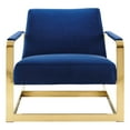 thumbnail image 6 of Modway Seg Performance Velvet Accent Chair in Gold Navy, 6 of 9