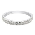 thumbnail image 3 of AFFY 0.50CT Moissanite Diamond Half Eternity Wedding Band for Women 14K White Gold over Silver-5.5, 3 of 8