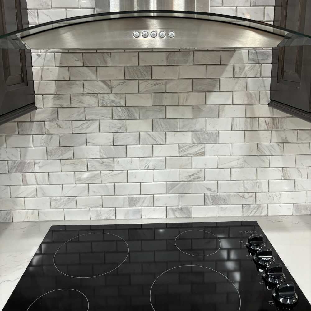 The Tile Life Santorini Beveled 2" x 4" Volakas Polished Marble Brick Mosaic Wall Tile 1 Sheet