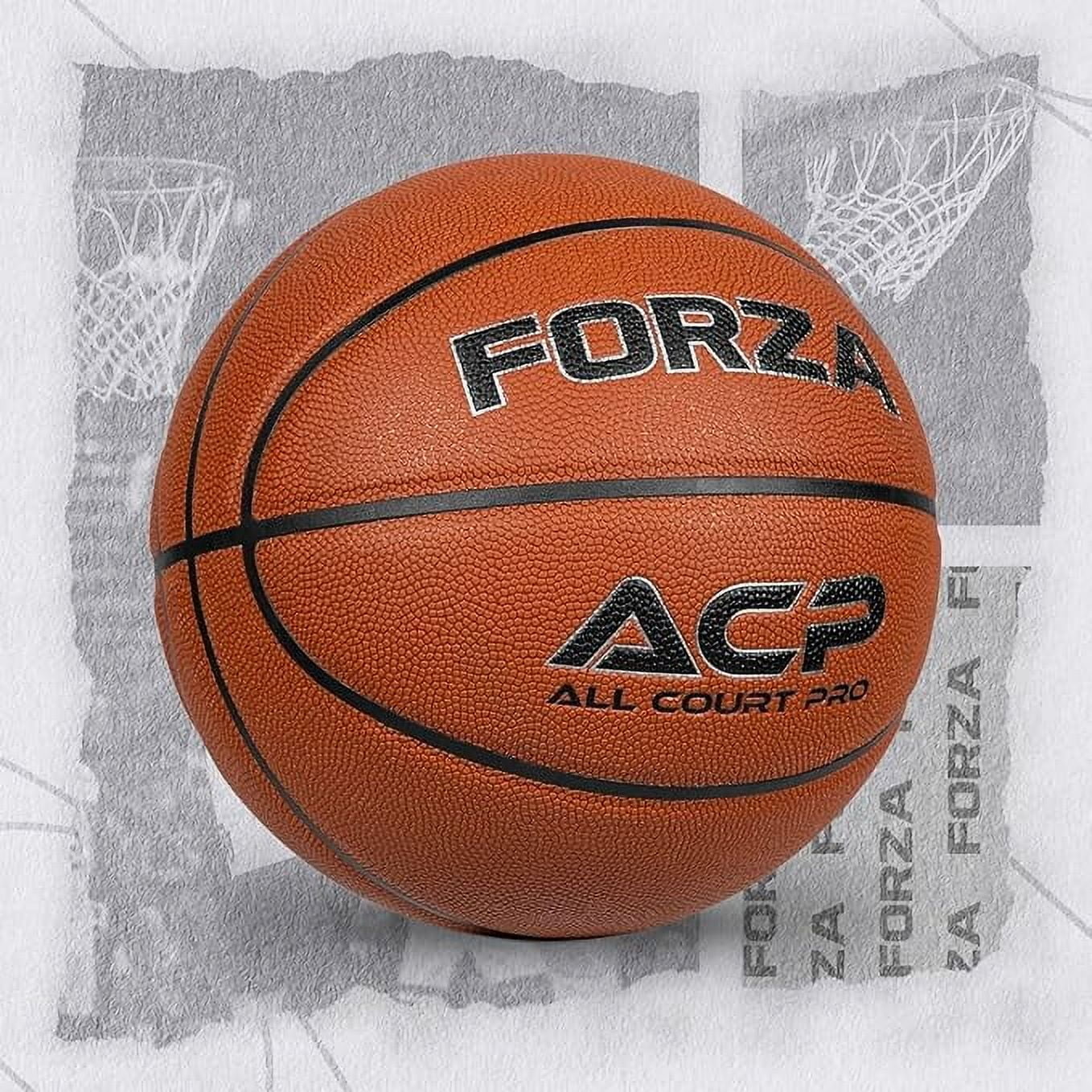 FORZA All Court Pro Basketball – Premium Microfiber Leather Ball for Indoor & Outdoor Play - Official Sizes for All Ages