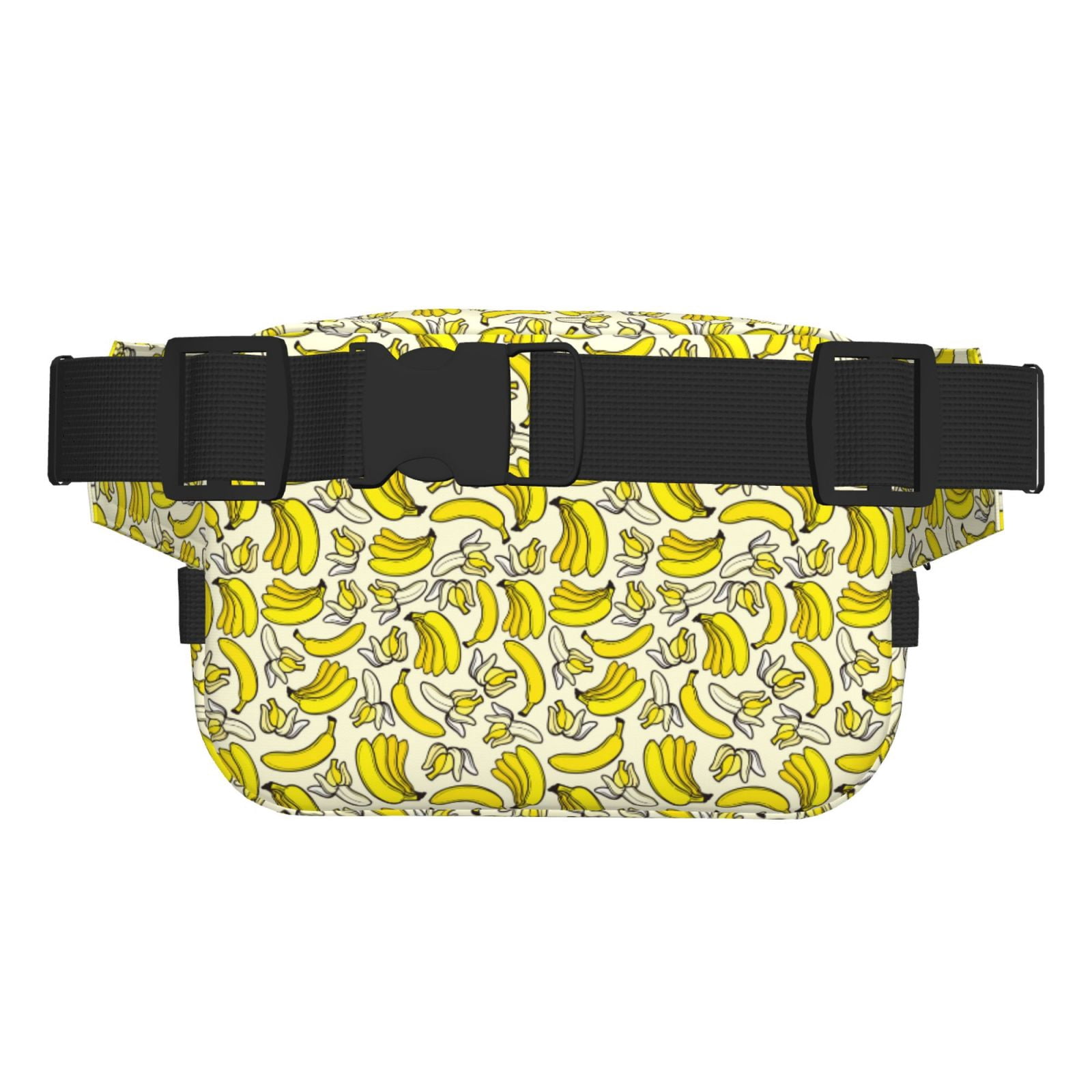 Fuzoiu Banana Print Unisex Square Double Layer Waist Bag,Crossbody Fanny Pack Travel Workout Accessory