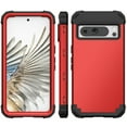 thumbnail image 6 of Cowithday for Google Pixel 8 Pro 5G Case with Screen Protector, Dual Layer Heavy Duty Tough Rugged Shockproof Drop Protection Corner Protection Hybrid Phone Case for Google Pixel 8 Pro 6.7", Red, 6 of 7