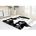 thumbnail image 4 of Abstract Cat Rug, Kitchen Rug, Front Door Rug, Abstract Cat Rug Bathroom Rug, Bath Rug, Cat Drawing Rugs, Animal Rugs, Black and White Rug, 5.9'x9.2' - 180x280 cm, 4 of 9