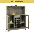 thumbnail image 4 of Costway 2-Door Buffet Bar Cabinet Kitchen Storage Sideboard Wine Rack Glass Holder Grey, 4 of 10