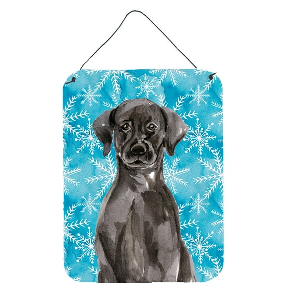 Black Labrador Winter Wall or Door Hanging Prints