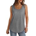 thumbnail image 2 of CHGBMOK Womens Tank Tops Summer Loose Sleeveless Tops Ribbed Trim Scoop Neck Curved Hem, 2 of 8
