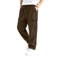 thumbnail image 2 of Spazoro Boys Corduroy Cargo Pants with Multi‑Pockets, Drawstring Straight Leg Solid Color Elastic Waist Loose Fit Casual Trousers for Daily Street Coffee Size 4-5T, 2 of 7