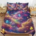 thumbnail image 4 of Dreamy Purple Butterfly Pattern (8)-1 Set Duvet Cover Bedding Set Duvet Cover Polyester Quilt Cover for Queen Size, 4 of 6