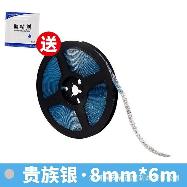 Cinta cerámica resistente a humedad - rollo de 6 metros, autoadhesivo blanco y dorado, sellador impermeable para baño, cocina, pared, vidrio y metal