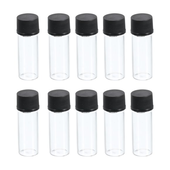 Botella de Almacenamiento de Medios Uxcell de 2 mL, Paquete de 15 Botellas de Vidrio con Tapa de Plástico de Rosca para Laboratorio, Transparente
