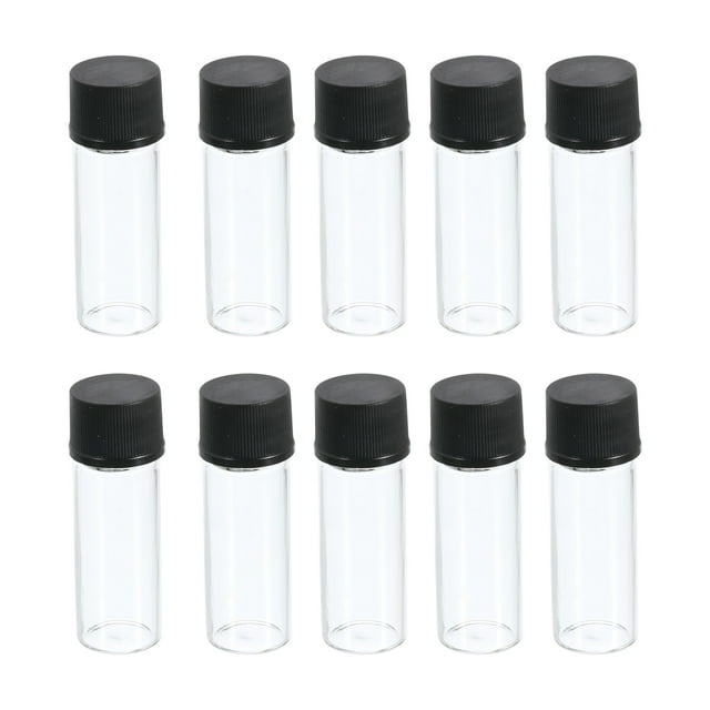 Botella de Almacenamiento de Medios Uxcell de 2 mL, Paquete de 15 Botellas de Vidrio con Tapa de Plástico de Rosca para Laboratorio, Transparente