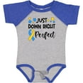 thumbnail image 3 of Inktastic Just Down Right Perfect Down Syndrome Awareness Ribbon Boys or Girls Baby Bodysuit, 3 of 5