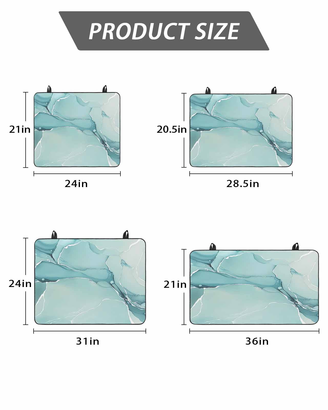 Stove Top Covers for Electric Stove, Turquoise Glass Stovetop Cover Protector, Modern Marble Ink Painting Abstract Art Induction Cooktop Protector Oven Mat for Kitchen Countertop 24"x21"