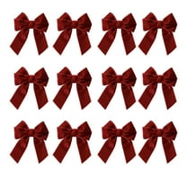 Wznxdo Christmas Napkin Rings Red Bow Xmas Napkin Holder Rings Chic Velvet Napkin Buckle for Holiday Birthday Party Anniversary Dinner Wedding Dining Table Decoration 12Pcs