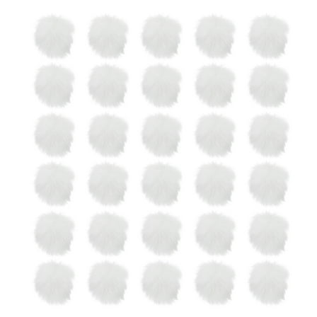 Uxcell Faux Fur Pom Poms for Hats, 30 Pcs Fluffy Soft Fur Poms Balls with Elastic Loop for Keychain Knitting Hats DIY Scarves Gloves Bag Christmas, White