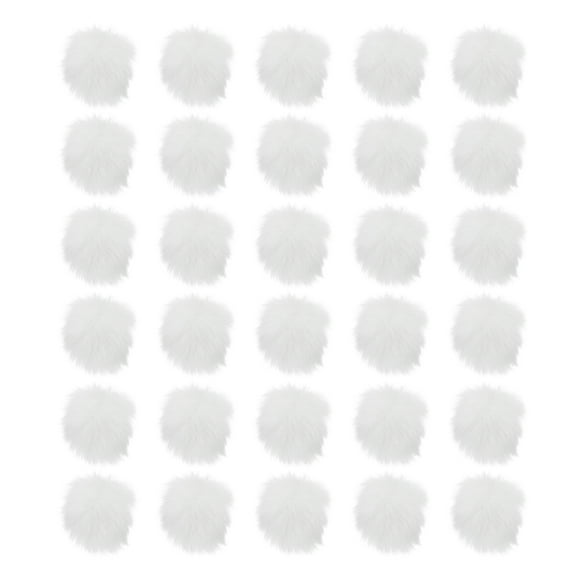 Uxcell Faux Fur Pom Poms for Hats, 30 Pcs Fluffy Soft Fur Poms Balls with Elastic Loop for Keychain Knitting Hats DIY Scarves Gloves Bag Christmas, White