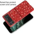 thumbnail image 6 of Compatible with Samsung Z Flip 3 Case, Glitter Sparkly Samsung Galaxy Z Flip 3 Phone Case with Slim Silicone Shockproof Protective Bumper Cover for Cute Girls Women (Red), 6 of 14