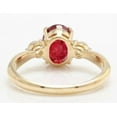 thumbnail image 5 of Ratan Gems Oval Cut Red Ruby And Moissanite Solitaire Ring, 925 Sterling Gold, Size 11, 5 of 5