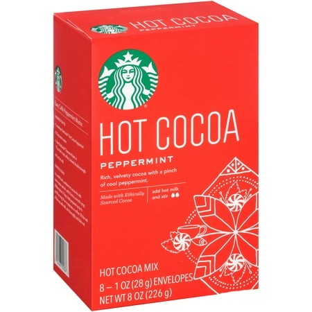 Starbucks Peppermint Hot Cocoa Mix, 8 count (Best Cocoa Powder Brand)