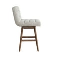 thumbnail image 5 of Armen Living Elias Brown Solid Wood Upholstered 26" Counter Height Swivel Barstool with Morning Fog Fabric Seat, 5 of 7