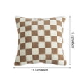 thumbnail image 3 of 18 X 18 Inch Square Checkered Sherpa Throw Pillow Soft Plush Fluffy Decorative Accent Pillow For Couch Sofa Bed Living Room And Home Decor, 3 of 6