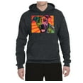 thumbnail image 2 of Cute Smiling Neon Pitbull Dog Breed Dog Lover Unisex Graphic Hoodie Sweatshirt, Heather Black, X-Large, 2 of 3