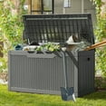 thumbnail image 3 of Vineego 100 Gallon Resin Deck Box,Indoor Outdoor Lockable Storage Containe,Upgraded,Gray, 3 of 8