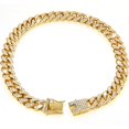 thumbnail image 1 of Tallew Collar De Cadena De Perro Con Diamantes Para Caminar, Cadena De Metal Con Hebilla Segura, Collar De Estilo Cubano Para Mascotas, Accesorios De Joyería Para Perros Pequeños, Medianos Y Grandes, 1 of 1