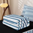 thumbnail image 5 of Castle Fairy Mid Century Horizontal Stripe Zipper Twin Comforter Sets with Fitted Sheet and 2 Pillowcases,Vintage Thin Line Zipper Bedding Set,Navy Blue White,Reversible, 5 of 5