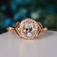 thumbnail image 5 of HeartsAndYou 2ct Natural Peach Morganite & Diamond Ring Halo Leaf Accent 14k SOLID Rose Gold, 5 of 9