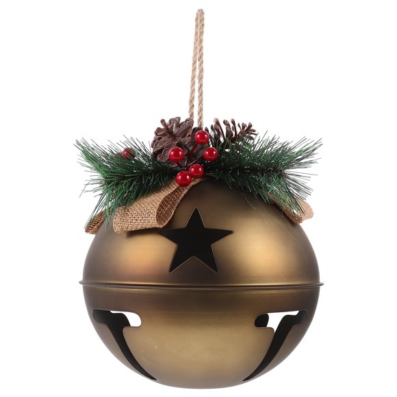 Adorno navideño de campana de bayas con piñas, colgante para festivales, decoración de campana navideña DIY