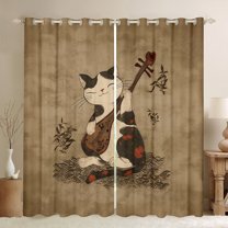 Manfei Pet Animal Kitten Black Out Curtains,Japanese Style Curtains Pack of 2 (42x63 Each),Kawaii Cat Bedroom Curtains For Adults,Super Cozy Room Decor