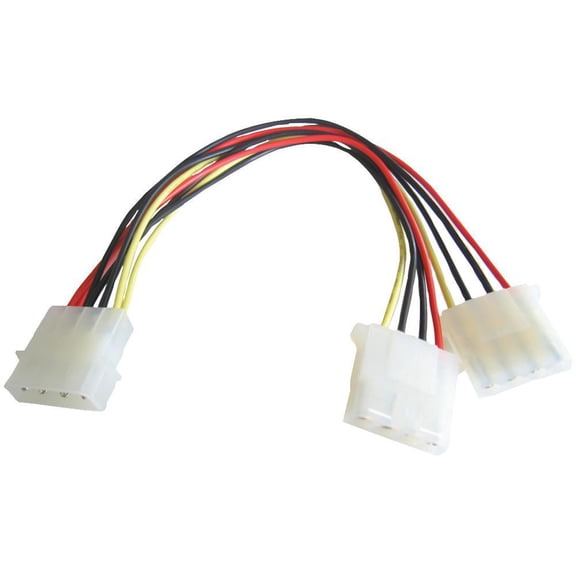 PRO SIGNAL - 4 Pin 5.25" Male to 2x 5.25" Female PC Internal Power Lead, 150 mm