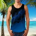 thumbnail image 3 of kpoplk Men's Bodybuilding Stringer Tank Top Gym Workout Sleeveless T-Shirt Tees Blue,XL, 3 of 5