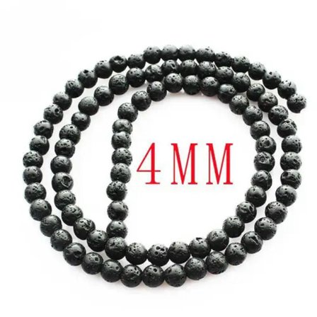 U8MO 15" Strand Natural Black Lava Stone Gemstone Beads lot 4/6/8/10/12/14/16/18/20mm-4mm