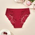 thumbnail image 2 of VONCOS Sunvit High Waist Underwear Women Full Coverage Lace Panties Soft Stretchy Nylon Spandex Everyday Briefs, Comfortable Red Underwear Size XL, 2 of 7