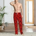 thumbnail image 5 of Uemuo Ladybug Pattern Pattern Men's Wide Leg Palazzo Lounge Pants with Pockets Light Weight Loose Comfy Casual Pajama Pants-XX-Large, 5 of 9