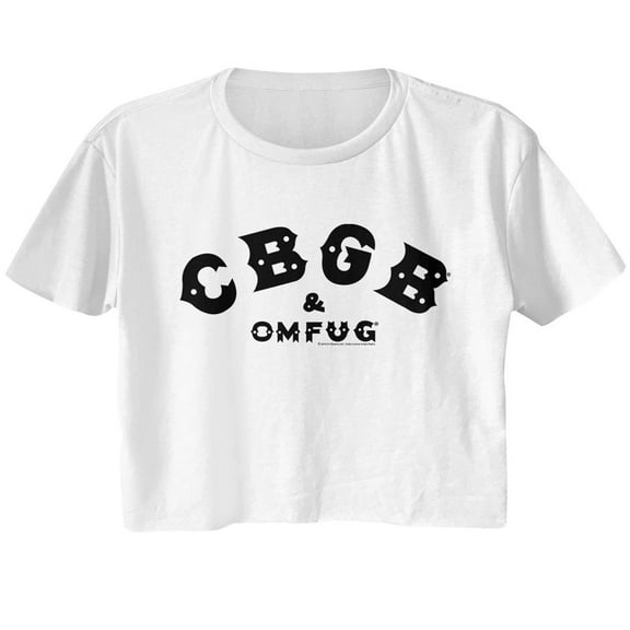 CBGB CBGB Black White Junior Women's Festival Cali Cropped T-Shirt