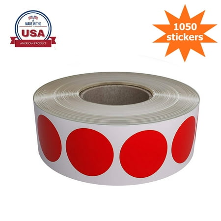 Red Dot Labels Stickers for color coding on rolls, Permanent adhesive round label 19mm ( 3/4