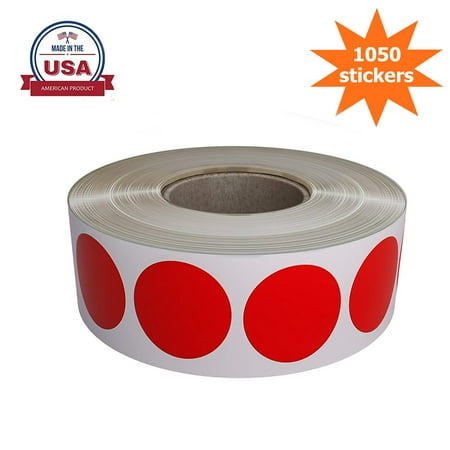 Red Dot Labels Stickers for color coding on rolls, Permanent adhesive round label 19mm ( 3/4