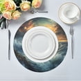 thumbnail image 2 of Round Plate Mat 15.4x15.4 Inchesx1 Placemat Table Mat Kitchen Mat Coffee Mat Fabric Thick, Strong Wear-Resistant, Heat Resistance Dark Sky Picture, 2 of 7