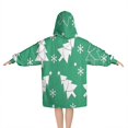 thumbnail image 2 of Green Christmas Tree Pattern Blanket Hoodies for Kids 6-13YR Oversize Wearable Blanket Hoodies for Boys Girls Teens, 2 of 7