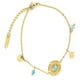 thumbnail image 1 of Pulsera de piedras color turquesa Horoz Acero Inoxidable Tono Dorado 17cm, 1 of 5