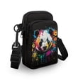 thumbnail image 3 of HELLHERO Colorful Panda 2 Zippers Crossbody Sling Bags Polyester for Unisex, 3 of 7