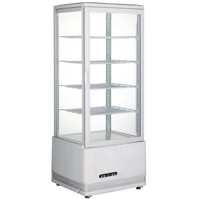 INTBUYING Commercial Cake Display Cabinet Glass Refrigerated Case Showcase with Automatic Defrost 25.8Gallon 110V