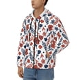 thumbnail image 3 of Honeii Red Blue Leaves Print Hoodies for Men, Pullover & Full Zip, Breathable Zip up Hoodie, Sweatshirt-X-Large, 3 of 5