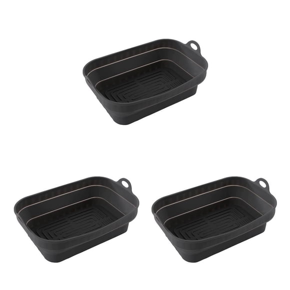 Billuyoard Cesta de freidora de aire de silicona reutilizable forma cuadrada pollo frito resistente al calor bandeja para hornear alimentos Type1 NO1