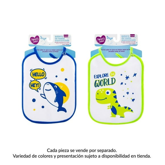 Babero de toalla Parent's Choice plastificado varios modelos 1 pza