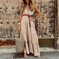 thumbnail image 2 of Boho Dress Women Casual Sleeveless V Neck Summer Dress Bohemian Floral Print Flowy Long Maxi Dress Beach Party Sundress, 2 of 7